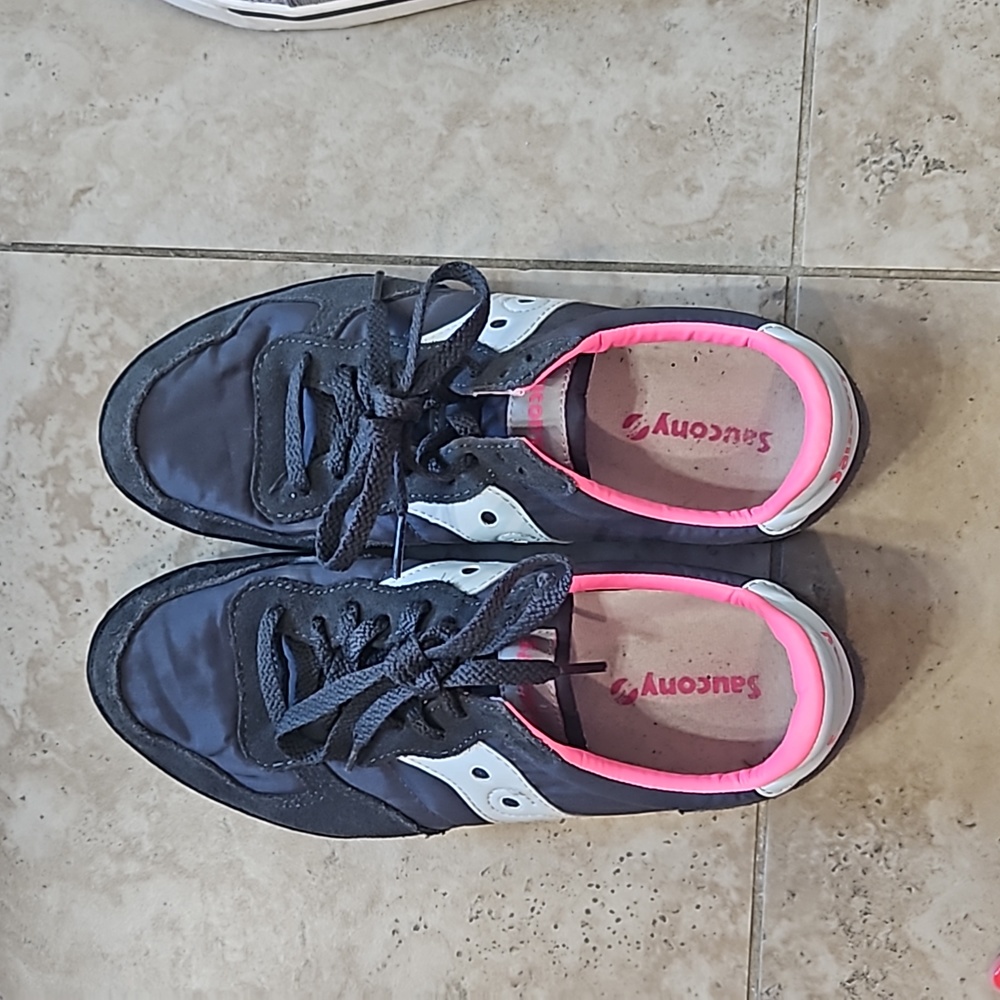 Gray/pink Saucony Bullet Sneakers